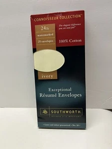 Southworth 100% Cotton #10 Resume Envelopes Ivory 24lb NEW 25 Envelopes R141-10 - Picture 1 of 3