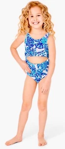 Lilly Pulitzer NWT UPF 50+ Girls Evalina Swimsuit Shell Me You 🩵 Me Size 2,3 - Picture 1 of 16