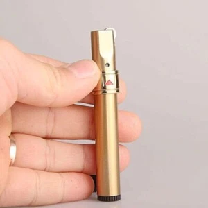 New Flint Wheel Lighter Windproof Butane Gas Jet Metal Creative Stick Compact - Picture 1 of 27