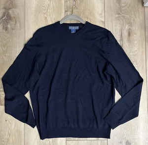 Joseph & Lyman Men's Sweater 100% Merino Wool Crewneck Navy Blue Size Small - Picture 1 of 6