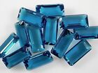 Elongated Octagons Hydro London Blue Quartz Front To Back Drilled Beads 22x12mm