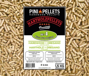 PINI Hartholz Pellets № 4 BBQ Pizza Oven Oregano 1,5 Kg Pizzaofen Grillpellets - Bild 1 von 4