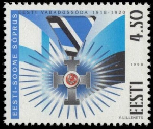 ESTONIA 352 - Finnish Military Aid 90th Anniversary "Freedom Cross" (pa65465+) - Picture 1 of 1