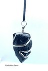 Black Tourmaline Necklace Pendant Raw Gemstone Schorl Stone Protection Large AAA