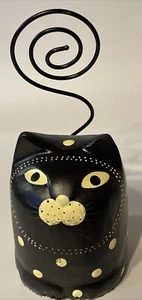 Cat Photo/Note Holder Black & White Wood/Metal Pier 1 Brand Kitty - Imagen 1 de 6