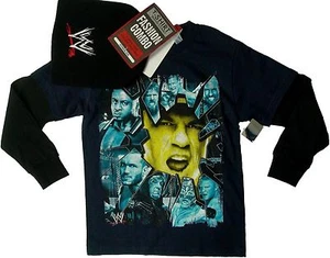 WWE John Cena T-Shirt with Beanie Hat Set 6-7 S 8 M 10-12 L14-16 XL Child New - Picture 1 of 1