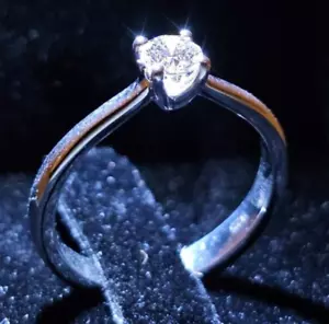 14K Weißgold plattiert Silber 0,30 Karat im Labor gezüchteter Diamant Verlobungsring Größe 7 - Bild 1 von 11