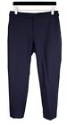 SUITSUPPLY Lazio Trousers Mens UK 38 Tapered Fit Belted Wool Pleated Blue Zip