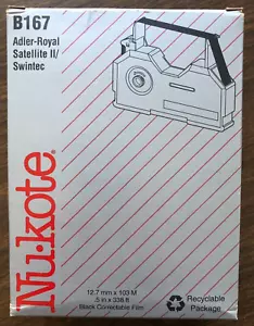 Nu-kote B167 Typewriter Ribbon for Adler-Royal Satellite II Swintec - Unused - Picture 1 of 3