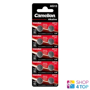 10 Camelion Alcalino Baterías L1154 LR44 AG13 1.5V No Mercury 10BL Exp 2028 Neu - Imagen 1 de 1