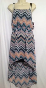 NEW Trixxi Women's M Strappy Criss Cross Hi Lo High Low Chiffon Dress $46 - Picture 1 of 10