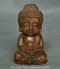 2.6" Rare Old China Boxwood Carving Young Shakyamuni Amitabha Buddha Sculpture