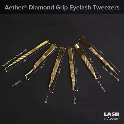 Aether® Eyelash Extension Volume Isolating Individual Tweezers Diamond Grip