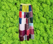 Women VintageAssorted Maxi Patchwork Skirt,Bohemian Summer Skirts Colorful S/M/L
