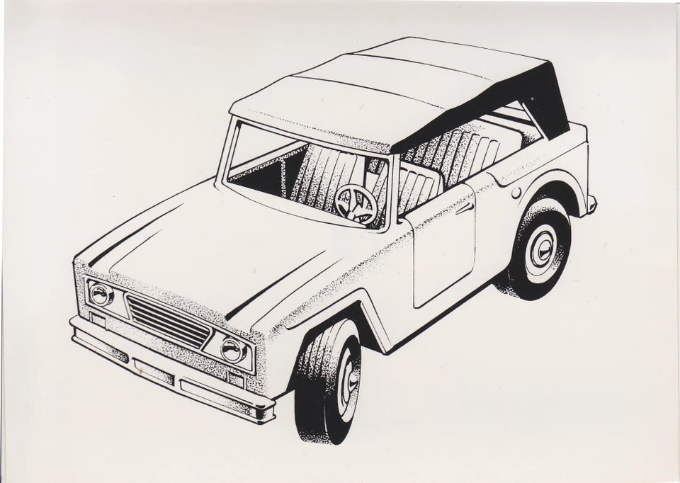 Matchbox / Lesney b & w press release picture for 18E Field Car 1968 - Image 1 of 1