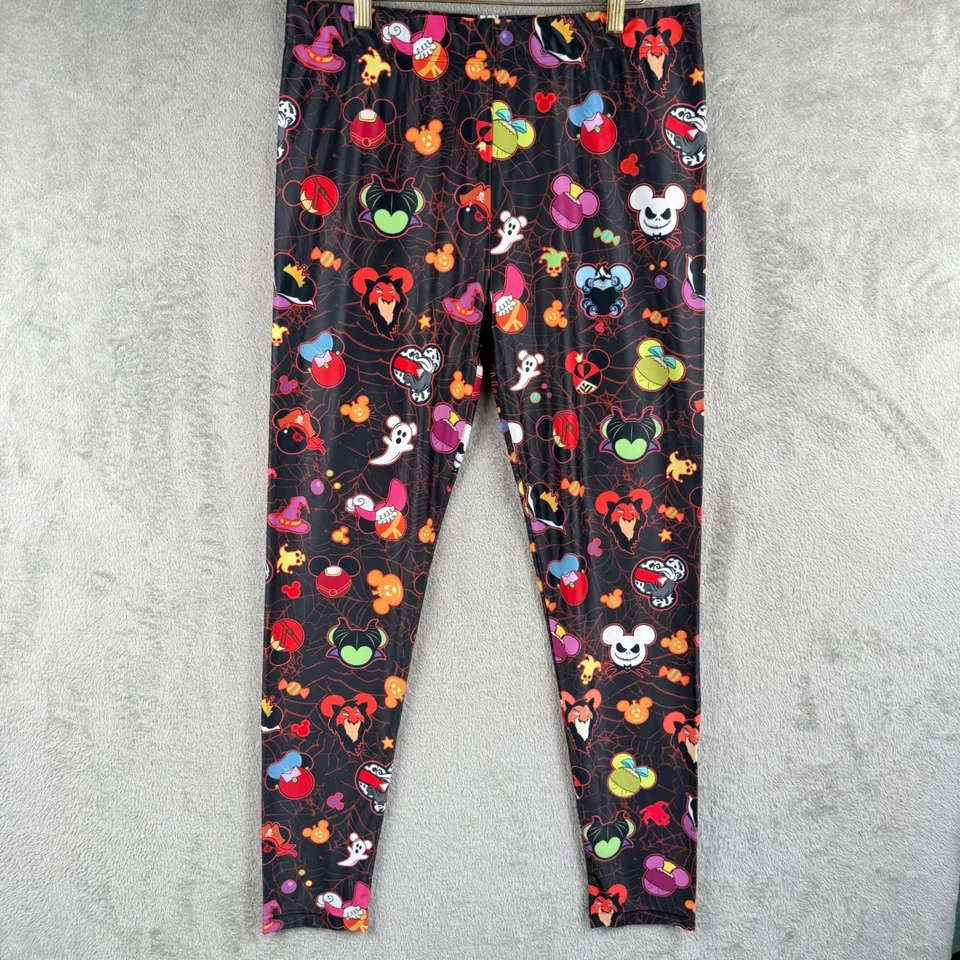 Leggings Disney Villanos Halloween Mujer XL Patrón Telaraña Personajes Estampado Foto 1 de 4