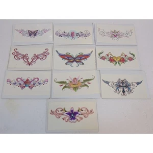 Temporäre Tattoos Menge 10 Unterer Rücken Tattoos Schmetterlinge Feen Blumen Fische 4" - Bild 1 von 7