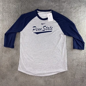 Nike Herren Penn State PSU Fußball 3/4 Arm Raglan Logo Trikot Shirt Gr. M NCAA - Bild 1 von 8