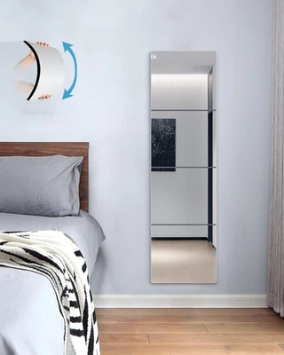 Wall Mirrors for Bedroom Door,Unbreakable Full Length Wall Mirror Tiles,Shatterp - Image 1 of 4