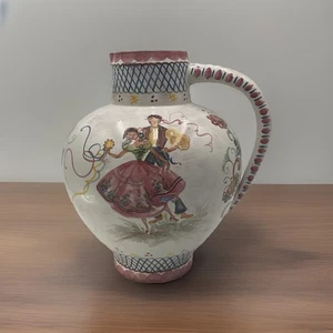 Brocca/vaso/brocca vintage Xtra Large in ceramica olmo dipinto a mano Faience 14,5" - Foto 1 di 16