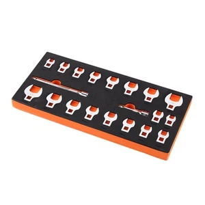 Crowfoot Wrench Set 3/8" Drive 20-Piece Crows Foot Wrench Set SAE Metric - Picture 1 of 9