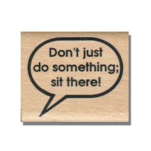 Sello de goma de madera, haz algo, divertido, vida, palabras, burbuja, diversión, frase, medios, sm - Imagen 1 de 2