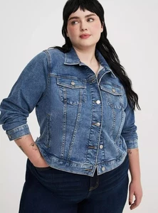 Chaqueta Denim Azul TORRID Botón Bolsillos Frontales Elastizada Tórrida Talla 6, 6X, 30W - Imagen 1 de 11