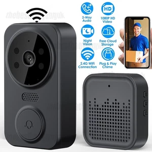 Wireless Smart Door Bell WiFi HD Video Doorbell Phone Camera Security Intercom - Picture 1 of 12