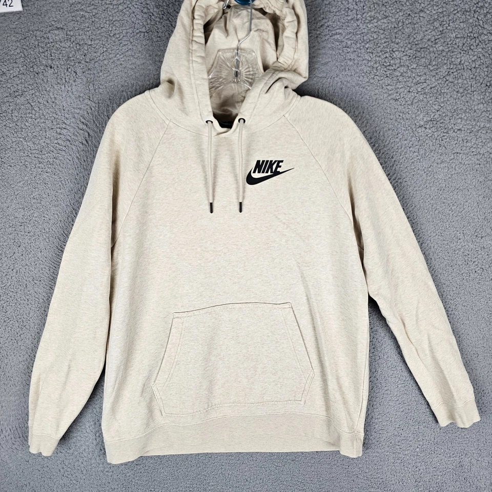 Sudadera con Capucha Nike Para Mujer Grande Crema Brezo Swoosh Manga Larga Pullover AJ6315-258 Foto 1 de 4
