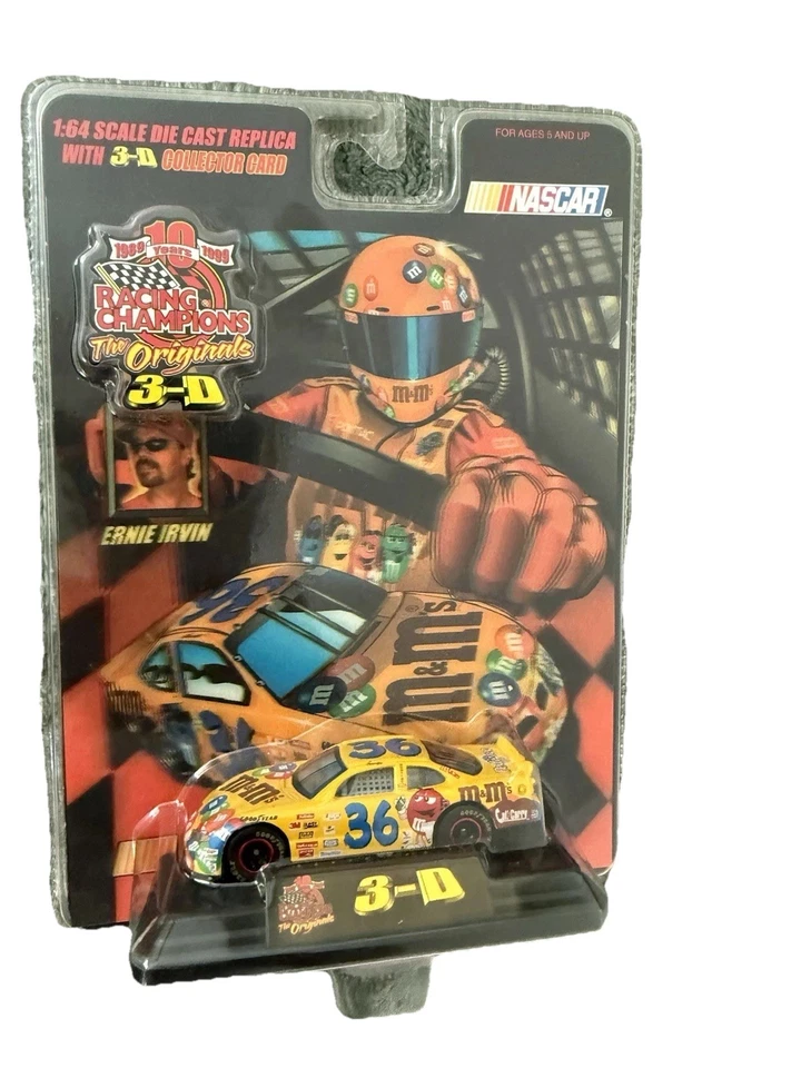 1998 Racing Champions The Originals 3-D NASCAR 1:64 Die-Cast Ernie Irvan #36 M&M - Imagem 1 de 1