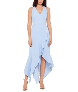 XSCAPE Womens Handkerchief-Hem Slit Gown Dress, blue, 8 897100081163 - Picture 1 of 1