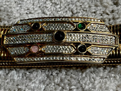Vintage Judith Leiber Lion Head Chain Belt Gold Tone Omega  display picture 1
