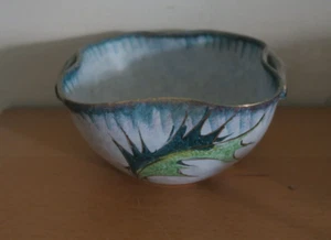 "Tazón de porcelana vintage italiano pintado a mano MCM 5" - Imagen 1 de 8