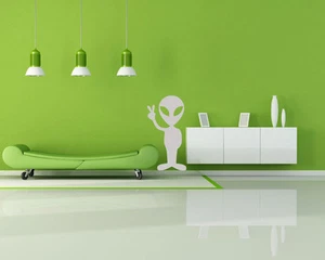 Alien Peace UFO Sign Vinyl Wall Decal Sticker Removable Graphic Child's room - Bild 1 von 2