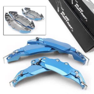 4 cubiertas de pinza de freno de metal 3D para automóvil universales delanteras y traseras grandes + azules medianos - Imagen 1 de 8
