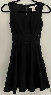 Vestido American Rag Negro Sin Mangas Ver A Través de Encaje Cintura Cremallera Espalda Talla XS Nuevo Foto 1 de 4