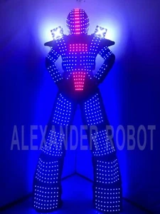 0LED ROBOT COSTUME ROBOTS SUIT DJ TRAJE PARTY SHOW GLOW-big X - Picture 1 of 5