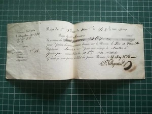 Vq094 reçu prime d'assurance Nantes 1000 francs 14 mai 1832 navire Le père famil - Imagen 1 de 1