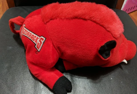 10" Arkansas Razorbacks Red Plush Hog Toy College NCAA Cover