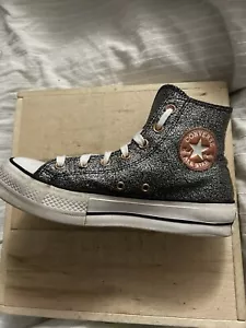 Converse CTAS Metallic Glitter Black Copper Hi Platform Sneakers A01301C Size 9 - Picture 1 of 9