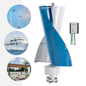 100W DC 12V/24V Windkraftanlage Generator Kit W/ Laderegler Wechselrichter IP67 - Bild 1 von 6