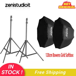US 2*Godox 120cm 47" Octagon Grid Softbox+2m Lichtstativ für Bowens Blitzlicht - Bild 1 von 13
