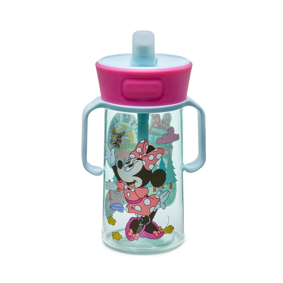 First Years Disney 12oz Minnie Mouse NEW Spill Proof Flip Top Sippy Straw - Image 1 of 3