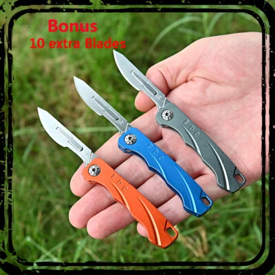 BUXAN Scalpel Utility Knife Folding Knife Aluminum Alloy Outdoor Pocket Keychain Knife