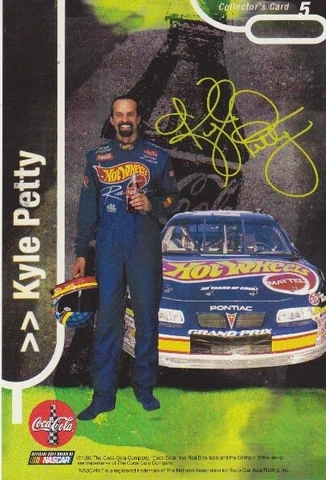 Kyle Petty #44  1999  Coca Cola card #5  card post card -Nascar  New old stock Cover
