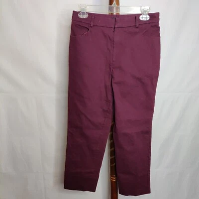 Forever 21 Mujer Talla L Pantalón Informal Granate Cremallera Pierna Recta 2 Bolsillos Delanteros Foto 1 de 4