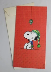 Vintage 60er Jahre große Hallmark Snoopy Weihnachtskarte mit Umschlag sehr gut unbenutzt - Bild 1 von 3