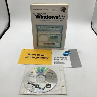1997 Microsoft Windows95 With Internet Explorer 4.0 CD-ROM W/ Instructions & COA - Image 1 of 4