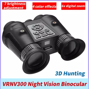 VRNV300 6x Zoom Head Mounted 3D VR Binoculars 4K UHD Camera Night Vision Device - Picture 1 of 23