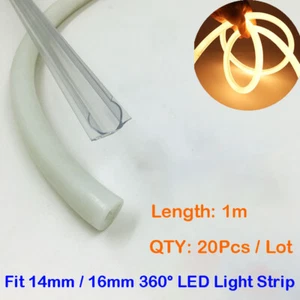 20Pcs For 16mm 360° Round LED Neon Rope Light Mounting 3.3' Holder Channel Track - Picture 1 of 7